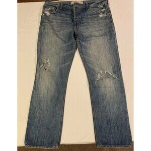 Vintage Y2K Hollister Jeans Womens 5 Distressed Whiskers Button Fly Boho Hippie